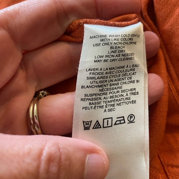 New Anthropologie Maeve Colette Linen Portside Wrap Jumpsuit Burnt Orange Rust 6 - Picture 7 of 7